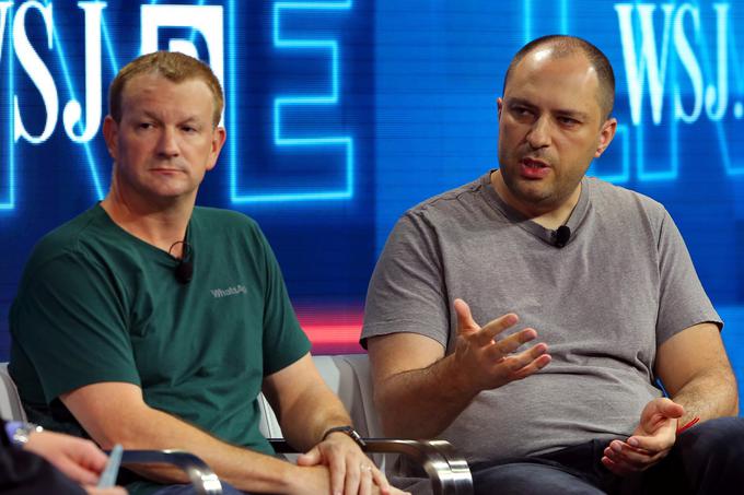 Jan Koum (desno) in Brian Acton (levo) leta 2016. Dvojec je skupaj ustvaril aplikacijo WhatsApp.  | Foto: Reuters