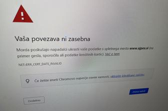 Kaj se je dogajalo z Ajpesovo spletno stranjo?