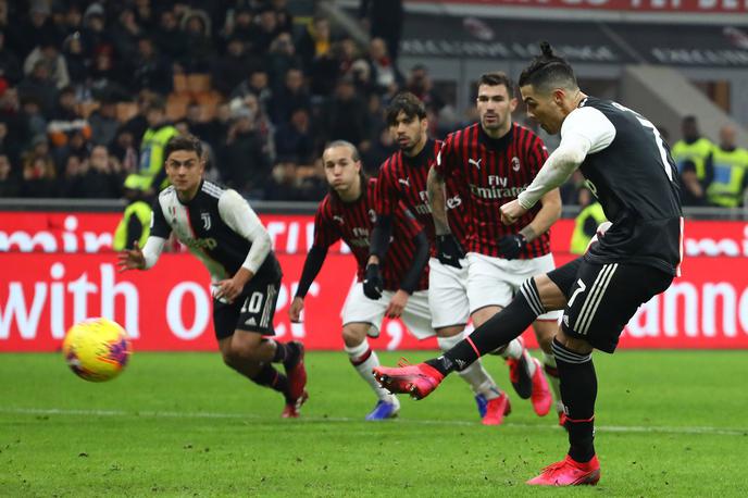 Cristiano Ronaldo | Cristiano Ronaldo se je med strelce vpisal tudi na derbiju proti Milanu in nadaljeval izjemen strelski niz. | Foto Getty Images
