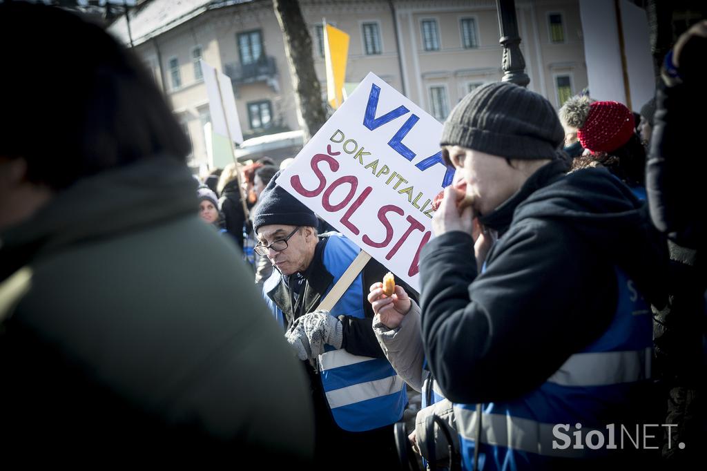 protest stavka Ljubljana Sviz