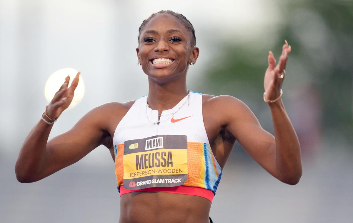 Melissa Jefferson-Wooden | Američanka Melissa Jefferson-Wooden je s časom 10,73 sekunde dosegla najboljši izid sezone v teku na 100 metrov. | Foto Reuters