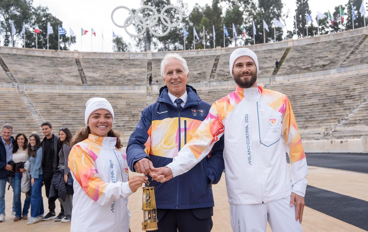 Jasmine Paolini Filippo Ganna olimpijska bakla | Foto Reuters