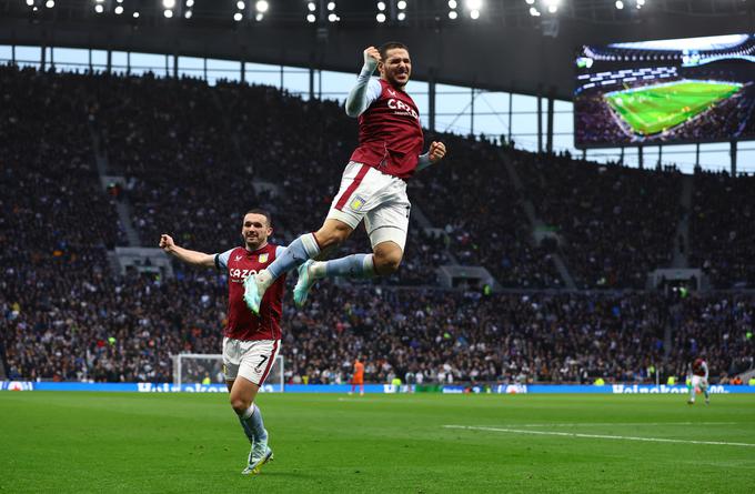 Emiliano Buendia je takole proslavil zadetek proti Tottenhamu. | Foto: Reuters