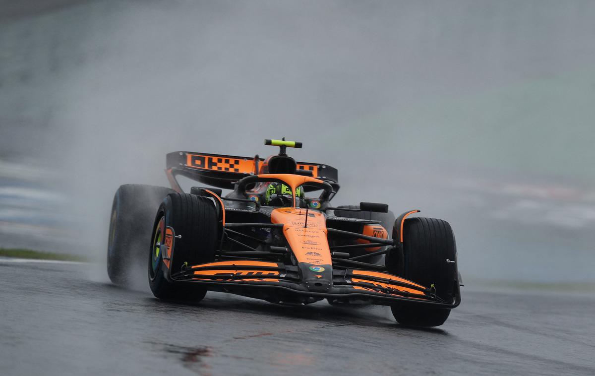 Sao Paulo Lando Norris McLaren | Lando Norris je v soboto dobil šprintersko dirko, a takrat je bila steza še suha. | Foto Reuters