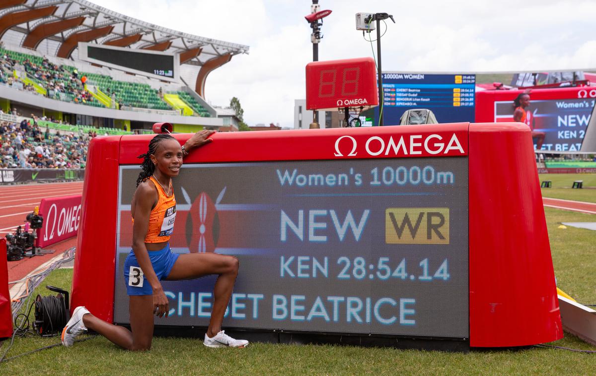 Beatrice Chebet | Beatrice Chebet je svetovnemu rekordu na 10.000 metrov dodala še svetovni rekord na 5.000. | Foto Reuters