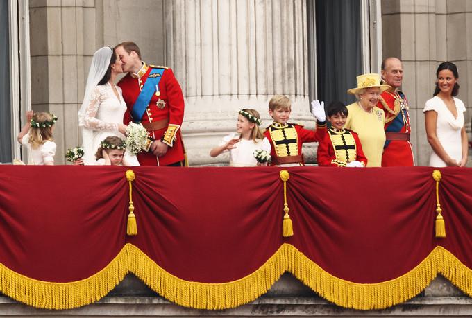 Poljub princa Williama in Kate Middleton na dan njune poroke aprila 2011. | Foto: Getty Images
