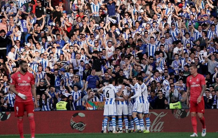 Real Sociedad je uprizoril veliko vrnitev proti kraljevemu klubu iz Madridu. Zaostajal je z 0:1, na koncu pa zmagal s 3:1. | Foto: Reuters