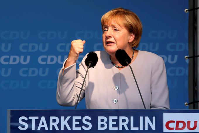 Nemčijo, ki jo za zdaj še vodi Angela Merkel, zaradi velikega deleža izvoza v nemškem bruto domačem proizvodu Trumpova napoved protekcionističnih ukrepov zelo ogroža. Pokašljevanje nemškega gospodarskega stroja pa bo čutila tudi Slovenija. | Foto: Reuters