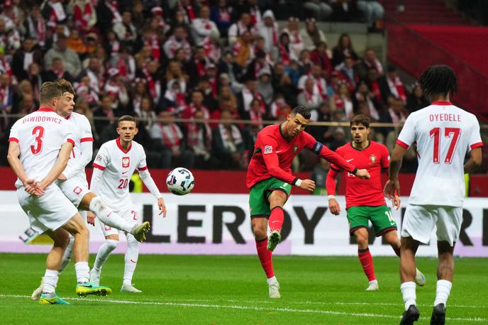 liga narodov Poljska Portugalska Cristiano Ronaldo | Cristiano Ronaldo je še pred koncem prvega polčasa povišal vodstvo Portugalske na 2:0. | Foto Reuters