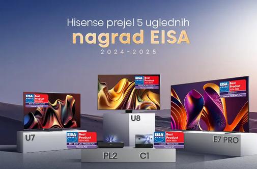 Hisense prejel številne nagrade EISA 2024–25 za inovacije in odličnost