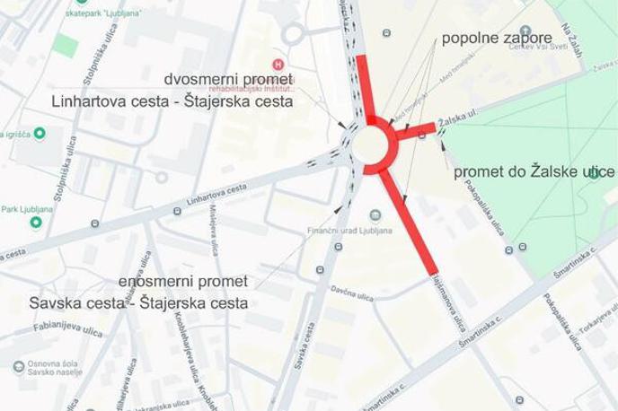 Promet Žale | Spremenjena prometna ureditev v krožišču Žale. | Foto Mestna občina Ljubljana