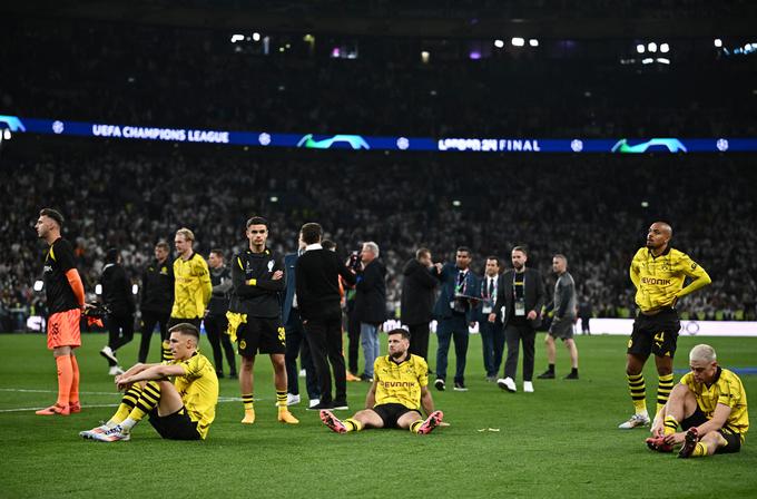 Borussia je kljub zelo dobri predstavi v prvem polčasu ostala pri ničli. Mreža vratarja Reala Thibauta Courtoisa je ostala nedotaknjena. | Foto: Reuters
