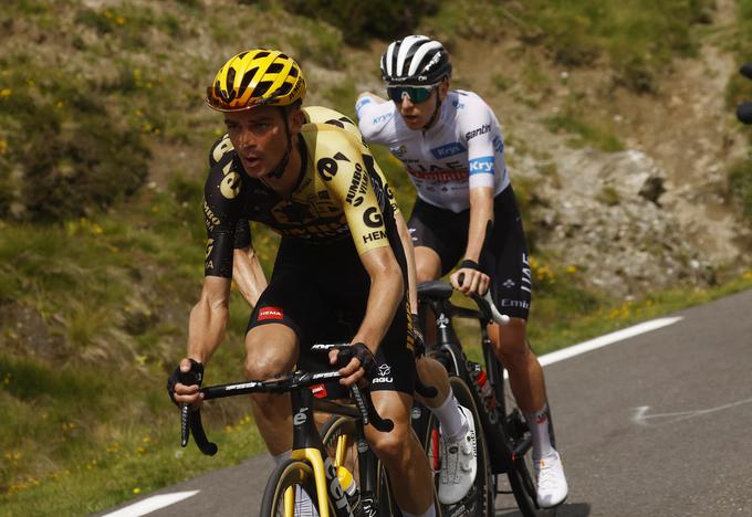 Sepp Kuss je na Col du Tourmalet navijal tampo in zlomil vse, razen Tadeja Pogačarja. | Foto: Reuters