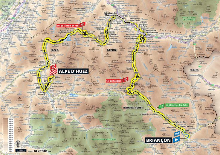 TDF22, trasa 12. etape | Foto: zajem zaslona/Diamond villas resort