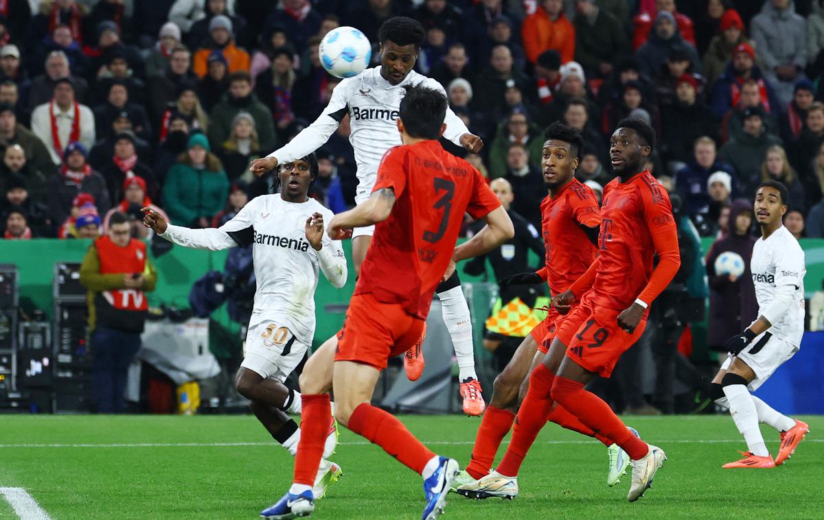 Nathan Tella Bayer Leverkusen | Nathan Tella je sredi drugega polčasa zadel za vodstvo Bayerja proti Bayernu z 1:0. | Foto Reuters