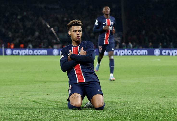 Desire Doue je zadel za izenačenje na 1:1. | Foto: Reuters