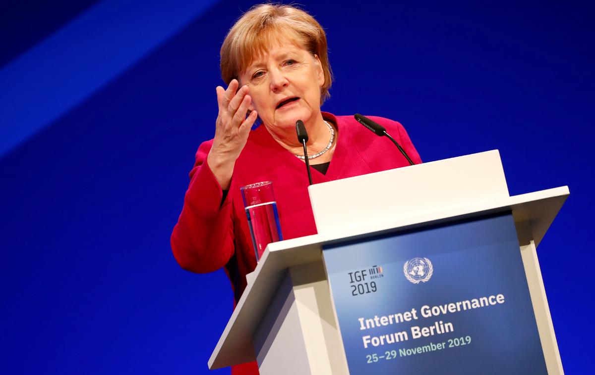 Angela Merkel | Nemška kanclerka Angela Merkel na forumu o upravljanju interneta v Berlinu | Foto Reuters