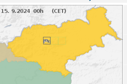 Arso izdal oranžno opozorilo, velja do nedelje