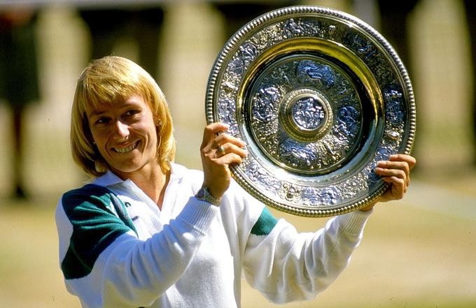 Martina Navratilova ima v Wimbledonu rekordnih devet zmag. | Foto: Gulliver/Getty Images