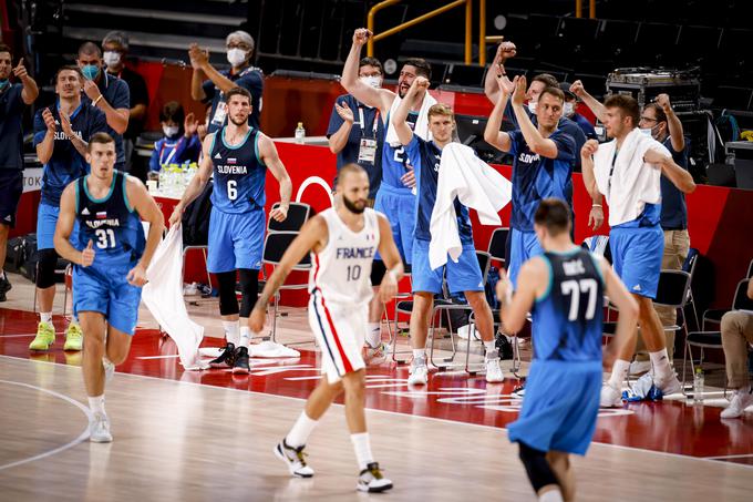 slovenska košarkarska reprezentanca, Slovenija Francija polfinale OI | Foto: Anže Malovrh/STA