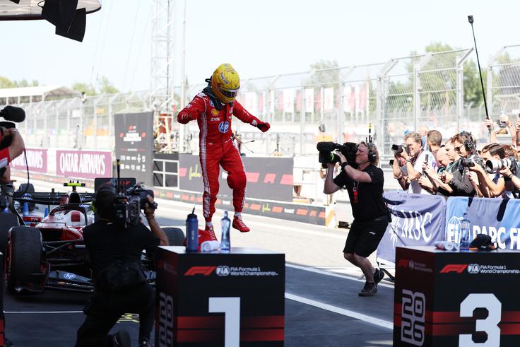 Prva zmaga s Ferrarijem. | Foto: Reuters