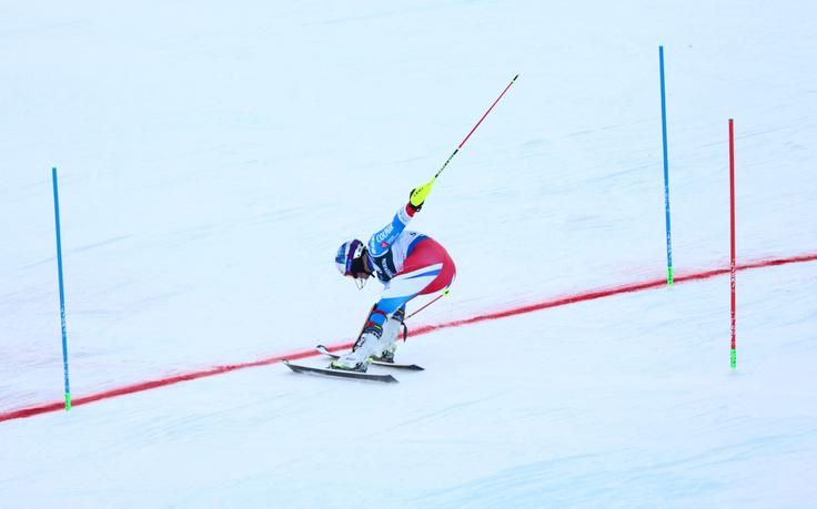 Francoski as je v slalomu zadržal prednost. | Foto: Reuters