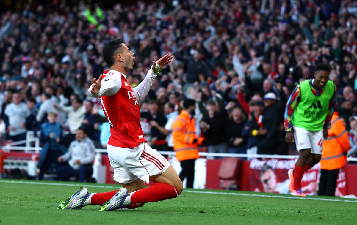 Gabriel Martinelli, Arsenal | Gabriel Martinelli je poskrbel, da se je derbi kroga končal brez zmagovalca. | Foto Reuters