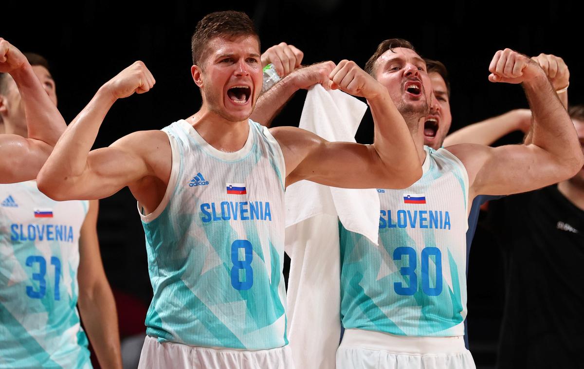 slovenska košarkarska reprezentanca | Slovenski košarkarji poleteli do polfinala. V četrtkovem polfinalu se bodo ob 13. uri pomerili s Francozi, ki so v četrtfinalu preskočili Italijane. | Foto Reuters