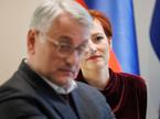 Predsednik vlade Robert Golob ter ministra Matjaž Han in Asta Vrečko so dali izjavo po današnjem srečanju strank vladne koalicije.