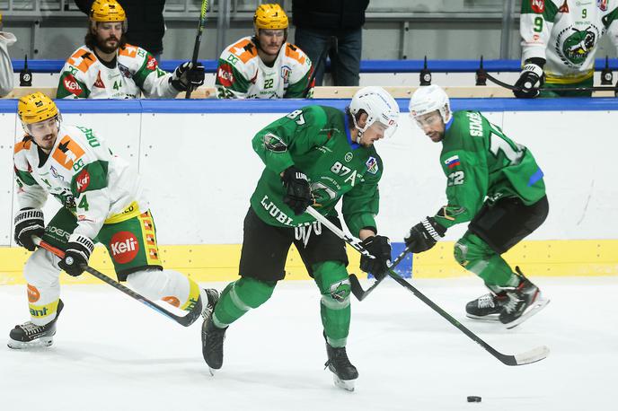 HK Olimpija Lustenau hokej Marc Olivier Vallerand | Hokejisti Olimpije so polfinale odprli z zmago s 4:2 nad Lustenauom. | Foto Vid Ponikvar