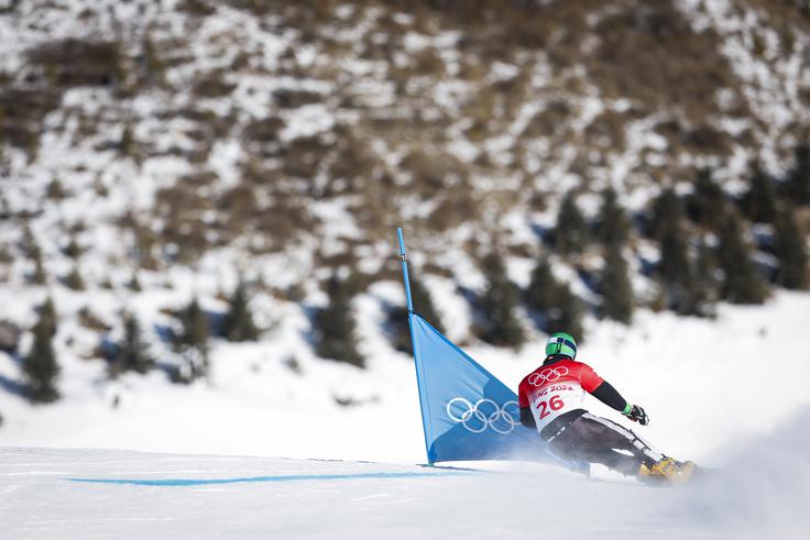 Rok Marguč, svetovni prvak iz leta 2013, Peking zapušča s 25. mestom in nepozabno izkušnjo zastavonoše na odprtju olimpijskih iger. | Foto: Anže Malovrh/STA