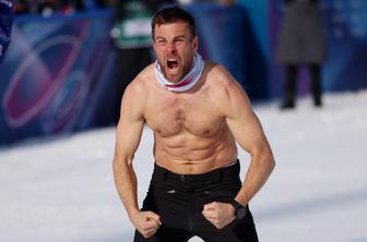 Benjamin Karl olimpijski naslov proslavil zgoraj brez. Takšno je ozadje.