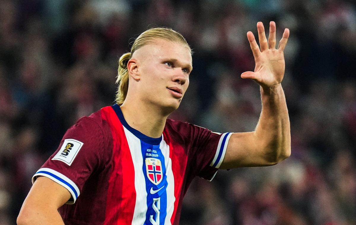 Erling Haaland | Erling Haaland je dosegel kar pet zadetkov. Že petič v karieri je dosegel najmanj tri zadetke na tekmi Norveške, s katero je kar z 11:1 odpravil Moldavijo. | Foto Reuters