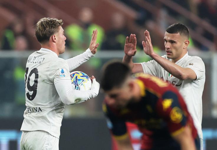 Rasmus Hojlund je na gostovanju v Genovi dosegel dva zadetka. | Foto: Reuters