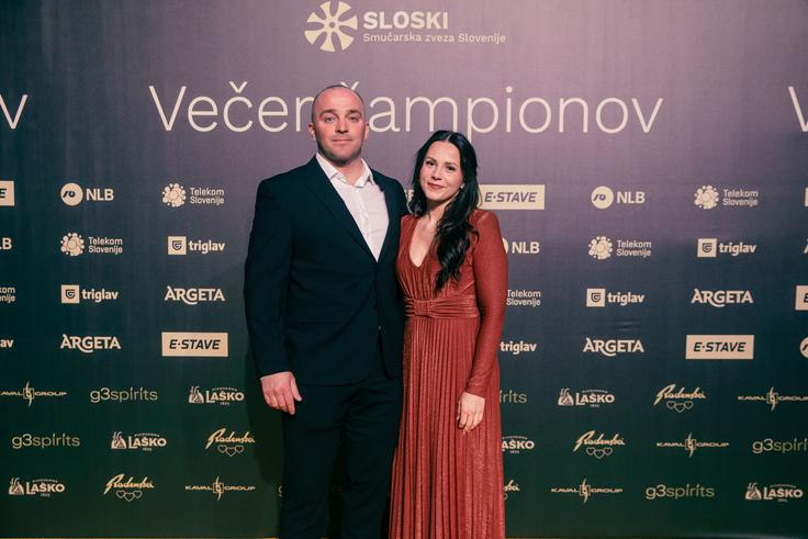 Gloria Kotnik in Željko Stević na prireditvi Večer šampionov | Foto: Mediaspeed