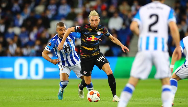 Kevin Kampl se z RB Leipzigom veseli napredovanja. | Foto: Guliverimage/Vladimir Fedorenko