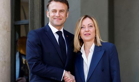 Meloni in Macron na srečanju v Rimu poudarjala skupne zaveze in stališča