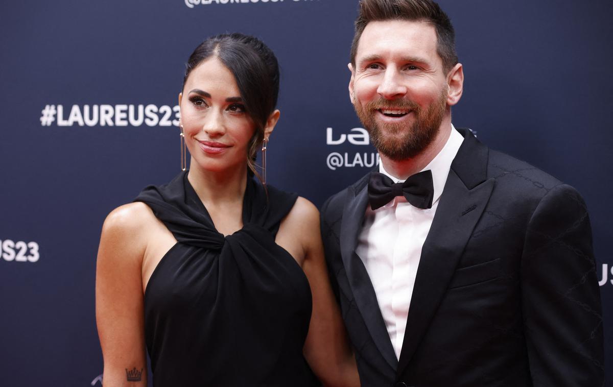 Lionel Messi | Lionel Messi in Antonella Roccuzzo sta se v ponedeljek udeležila prestižne podelitve nagrad laureus v Parizu, na kateri je kapetan argentinske reprezentance prejel nagrado za športnika leta. | Foto Reuters