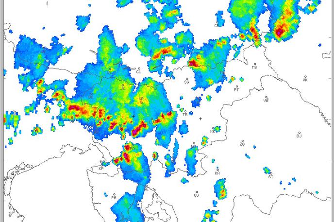Radarska slika padavin | Foto Arso