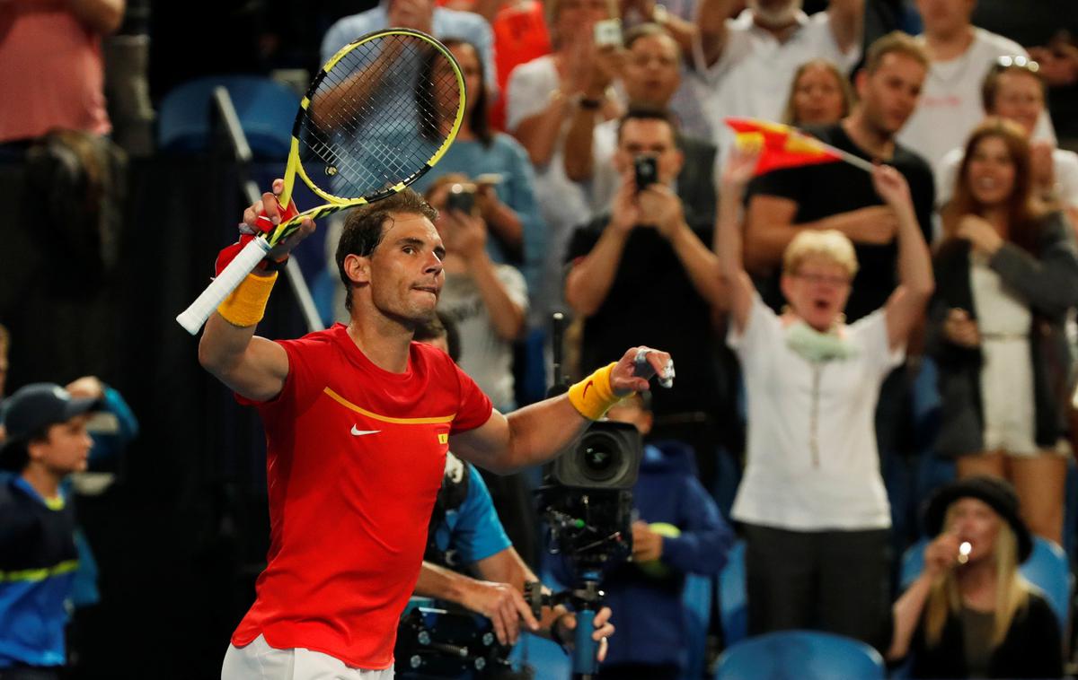 Rafael Nadal | Rafael Nadal je premagal Nikoloza Basilašvilija, Španija je Gruzijo odpravila s 3:0. | Foto Reuters