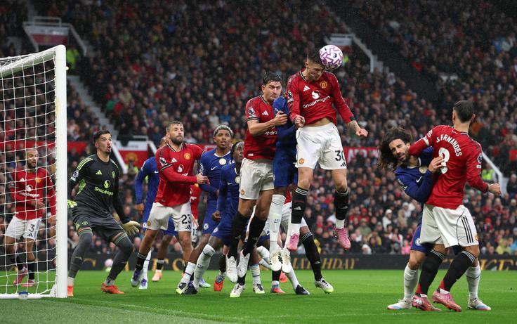 Manchester United je prvi polčas, v katerem je bil Benjamin Šeško na zelenici, dobil z 2:0. | Foto: Reuters