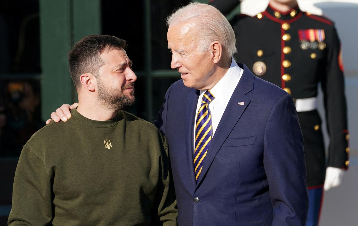 Joe Biden | Ukrajinski predsednik Volodimir Zelenski se je Bidnu zahvalil za drzne korake v podporo njegovi državi. | Foto Reuters