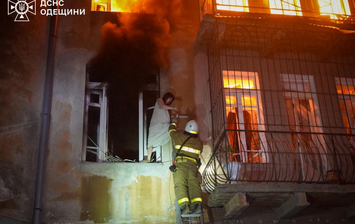 Odesa napad | V napadu je škodo utrpelo več stavb.  | Foto Reuters