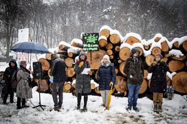 Protest proti sečnji gozda na Rožniku