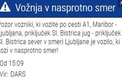Voznik na štajerki vozi v napačno smer!