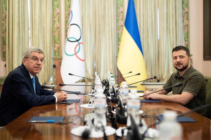MOK Ukrajina Bach Zelenski | Thomas Bach na sestanku z Volodimirjem Zelenskim. | Foto Reuters