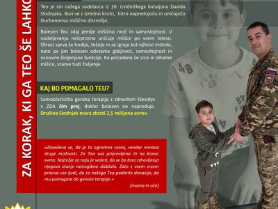 Slovenija zbira sredstva za sedemletnega Tea z Duchenovo mišično distrofijo