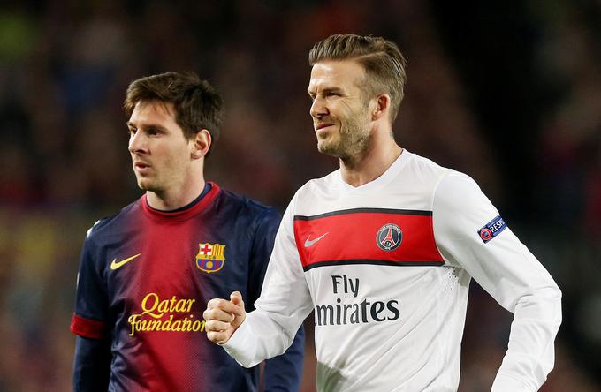 Lionel Messi in David Beckham leta 2013 na nasprotnih bregovih, zdaj bosta sodelovala pri Inter Miamiju. | Foto: Reuters