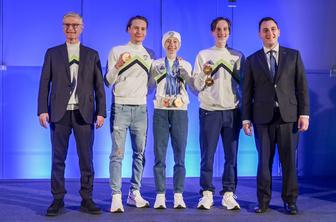 Slovenska olimpijska reprezentanca na sprejemu v Ljubljani