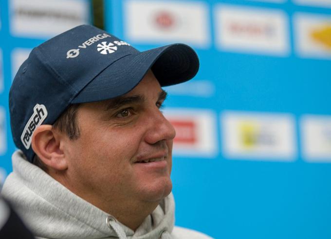 "Upam, da se bodo tudi drugi, poleg Mihe Hrobata, prebudili," je pred nedeljskim smukom dejal glavni trener Grega Koštomaj. | Foto: Sportida